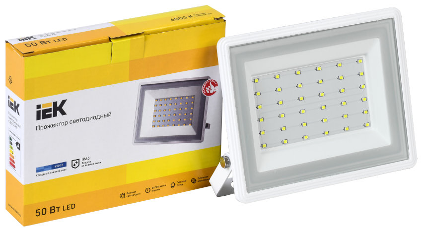 Прожектор светодиодный СДО 06-50 IP65 6500K белый IEK