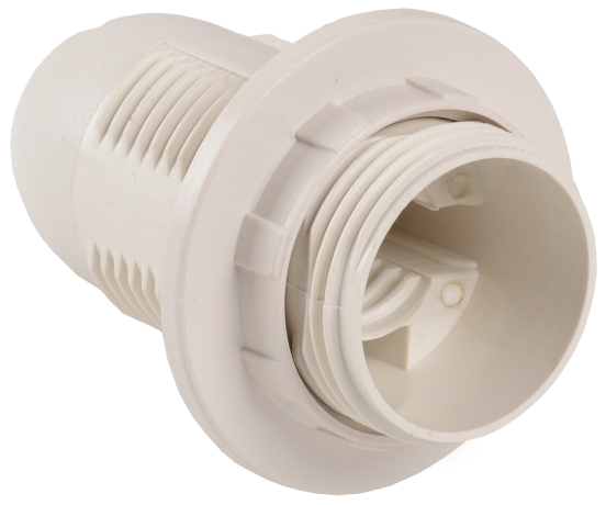 Патрон с кольцом Ппл14-02-К12 пластик Е14 белый (50шт) (стикер на изделии) IEK