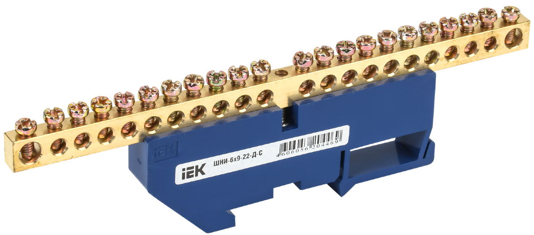 Шина N "ноль" на DIN-изоляторе ШНИ-6х9-22-Д-С IEK