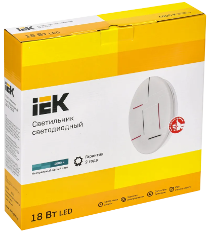 Светильник светодиодный ДПБ 2001 18Вт IP20 4000К круг белый IEK