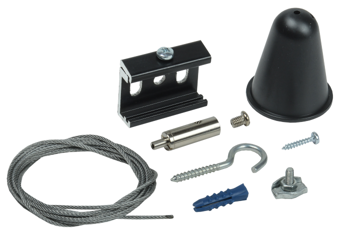 Комплект подвеса для осветительного шинопровода с тросом 3м черный IEK