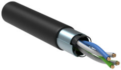 Кабель витая пара F/UTP кат.5E 100МГц 2 пары LDPE OUTDOOR 1м черный GENERICA