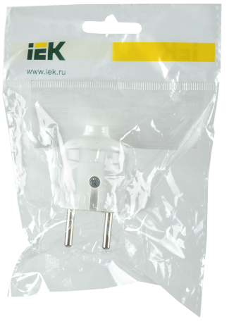 Вилка разборная прямая ВПп20-01-Ст без заземляющего контакта 6А белая IEK