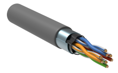 Кабель витая пара F/UTP кат.5E 100МГц 4 пары PVC INDOOR 1м серый GENERICA