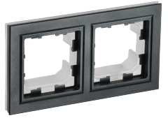 BRITE Рамка 2-местная IP44 РУ-2-БрЧ-44 черный IEK