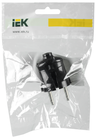 Вилка разборная прямая ВПп20-02-Ст без заземляющего контакта 6А черная IEK