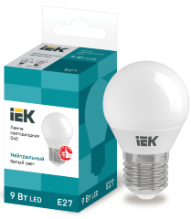 Лампа светодиодная G45 шар 9Вт 230В 4000К E27 IEK