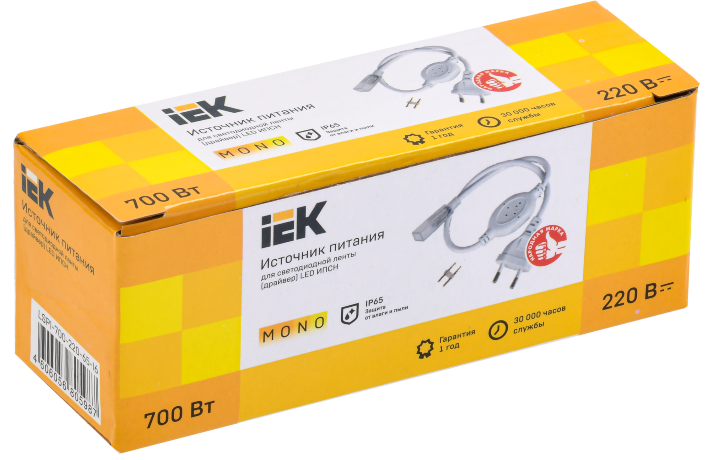 Драйвер LED ИПСН 700Вт 220В 16мм MONO IP65 IEK