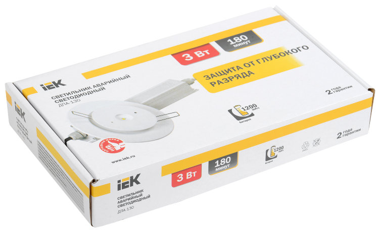 Светильник аварийный ДПА-130 непостоянного действия 3ч IP20 IEK