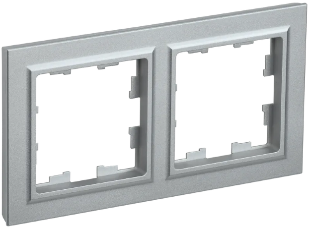 BRITE Рамка 2-местная РУ-2-БрА алюминий IEK