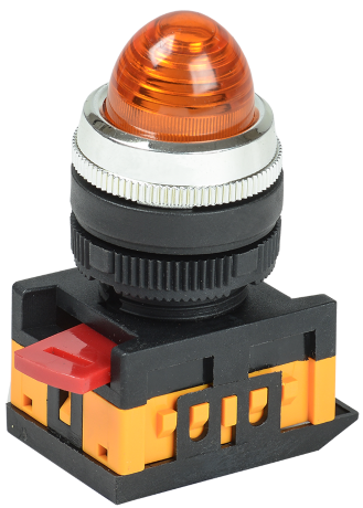 Лампа AL-22 сигнальная d=22мм желтый неон/240В цилиндр IEK