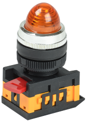 Лампа AL-22 сигнальная d=22мм желтый неон/240В цилиндр IEK