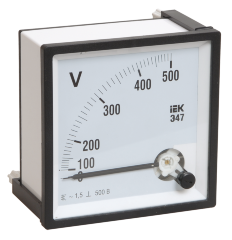 Вольтметр аналоговый Э47 100В класс точности 1,5 72х72мм IEK