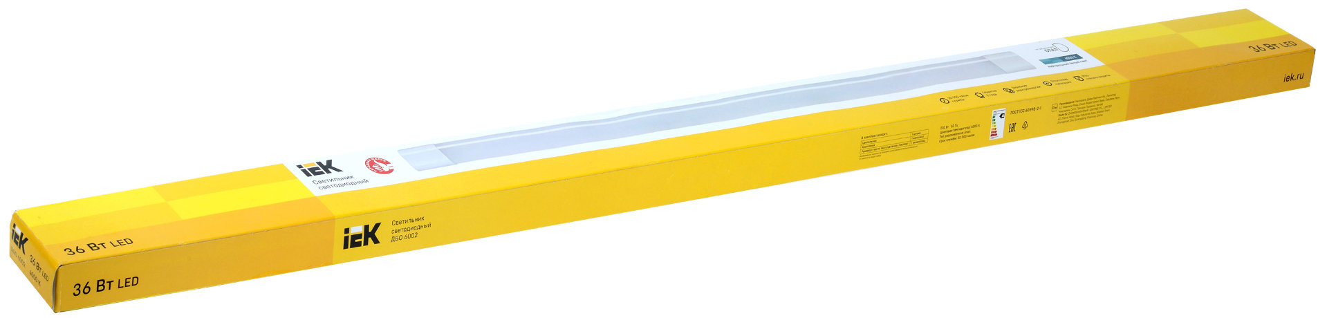 Светильник светодиодный линейный ДБО 6002 36Вт 4000К IP40 1200мм опал IEK