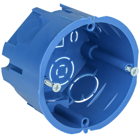 Коробка установочная С3 D=68x45мм для твердых стен (с саморезами) IEK