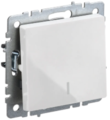 BRITE Выключатель 1-клавишный с индикацией 10А ВС10-1-1-БрБ белый IEK