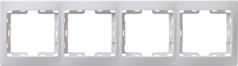 Рамка 4-местная горизонтальная РГ-4-КБ КВАРТА белый IEK