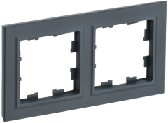 BRITE Рамка 2-местная РУ-2-БрГ графит IEK
