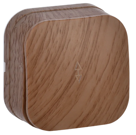 Выключатель 1-клавишный для открытой установки проходной ВСп10-1-0-ХД 10А GLORY дуб IEK