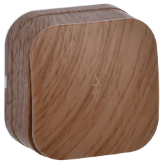 Выключатель 1-клавишный для открытой установки проходной ВСп10-1-0-ХД 10А GLORY дуб IEK