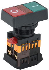 Кнопка РPВВ-30N "I-O" d=30мм неон/240В 1з+1р IEK