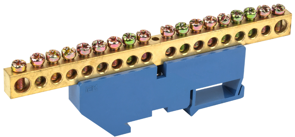 Шина N "ноль" на DIN-изоляторе ШНИ-8х12-18-Д-С IEK