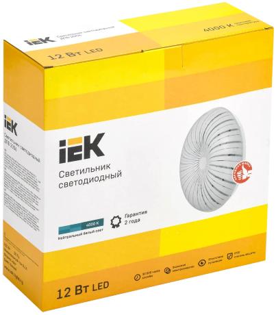 Светильник светодиодный ДПБ 2006 12Вт IP20 4000К круг белый IEK
