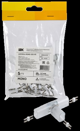 Коннектор Т-образный 5шт MONO 16мм (разъем-разъем-разъем) IEK