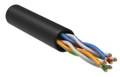 Кабель витая пара U/UTP кат.5E 100МГц 4 пары LDPE OUTDOOR 1м черный GENERICA