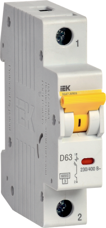 Выключатель автоматический ВА47-60МА без теплового расцепителя 1P 63А 6кА D IEK