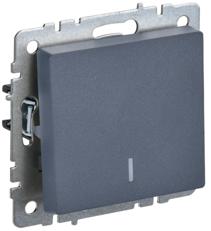 BRITE Выключатель 1-клавишный с индикацией 10А ВС10-1-1-БрМ маренго IEK