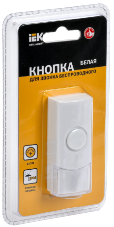Кнопка для звонка беспроводного КЗБ2 IP44 белая IEK