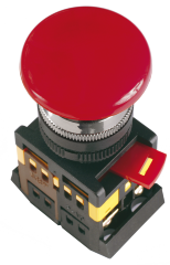 Кнопка управления AEAL-22 "Грибок" d=22мм 1з+1р 240В с фиксацией красная IEK