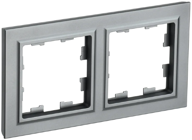 BRITE Рамка 2-местная РУ-2-БрС сталь IEK