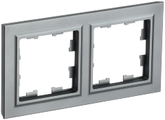 BRITE Рамка 2-местная РУ-2-БрС сталь IEK