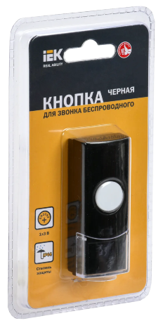 Кнопка для звонка беспроводного КЗБ2 IP44 черная IEK