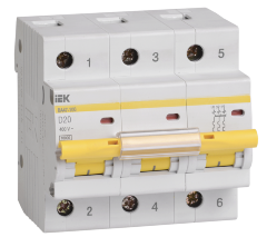 Выключатель автоматический ВА47-100 3Р 20А 10кА D IEK