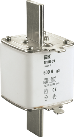 Плавкая вставка предохранителя ППНИ-39 габарит 3 500А IEK