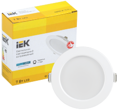 Светильник светодиодный ДВО 1611 круг 7Вт 4000К IP20 белый IEK
