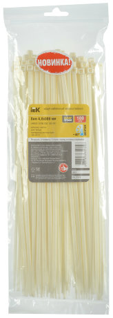 Хомут кабельный морозостойкий Хкм 4,8х300мм белый (100шт) IEK