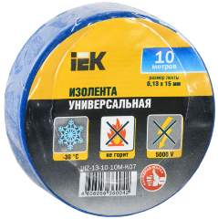Изолента 0,13х15мм синяя 10м IEK