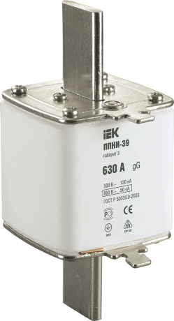 Плавкая вставка предохранителя ППНИ-39 габарит 3 630А IEK