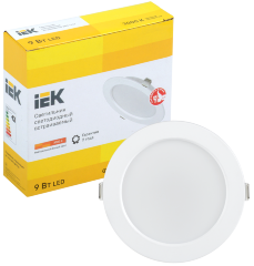 Светильник светодиодный ДВО 1612 круг 9Вт 3000К IP20 белый IEK