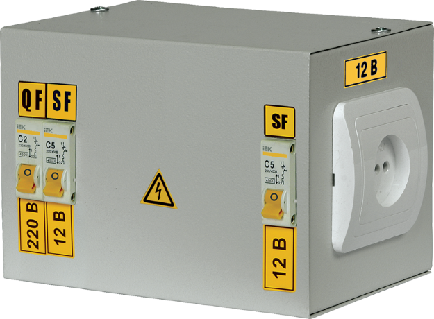 Ящик с понижающим трансформатором ЯТП-0,25 230/42-3 36 УХЛ4 IP30 IEK