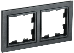 BRITE Рамка 2-местная РУ-2-БрЧ черный IEK