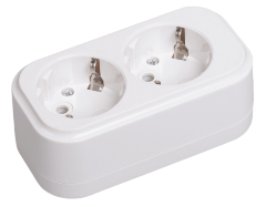 Розетка разборная переносная К02 2 места CLASSIC IEK