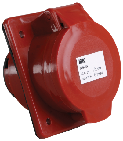 Розетка стационарная скрытая ССИ-425 3Р+Е+N 32А 380-415В IP44 IEK