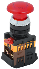 Кнопка управления AELA-22 "Грибок" d=22мм 1з+1р неон/240В красная IEK