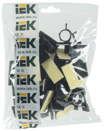 Клипса самоклеящаяся КС-15 черная (24шт) IEK