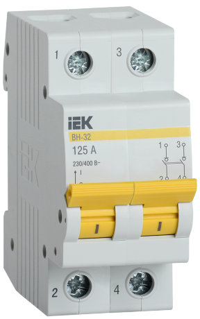 Выключатель нагрузки (мини-рубильник) ВН-32 2Р 125А IEK
